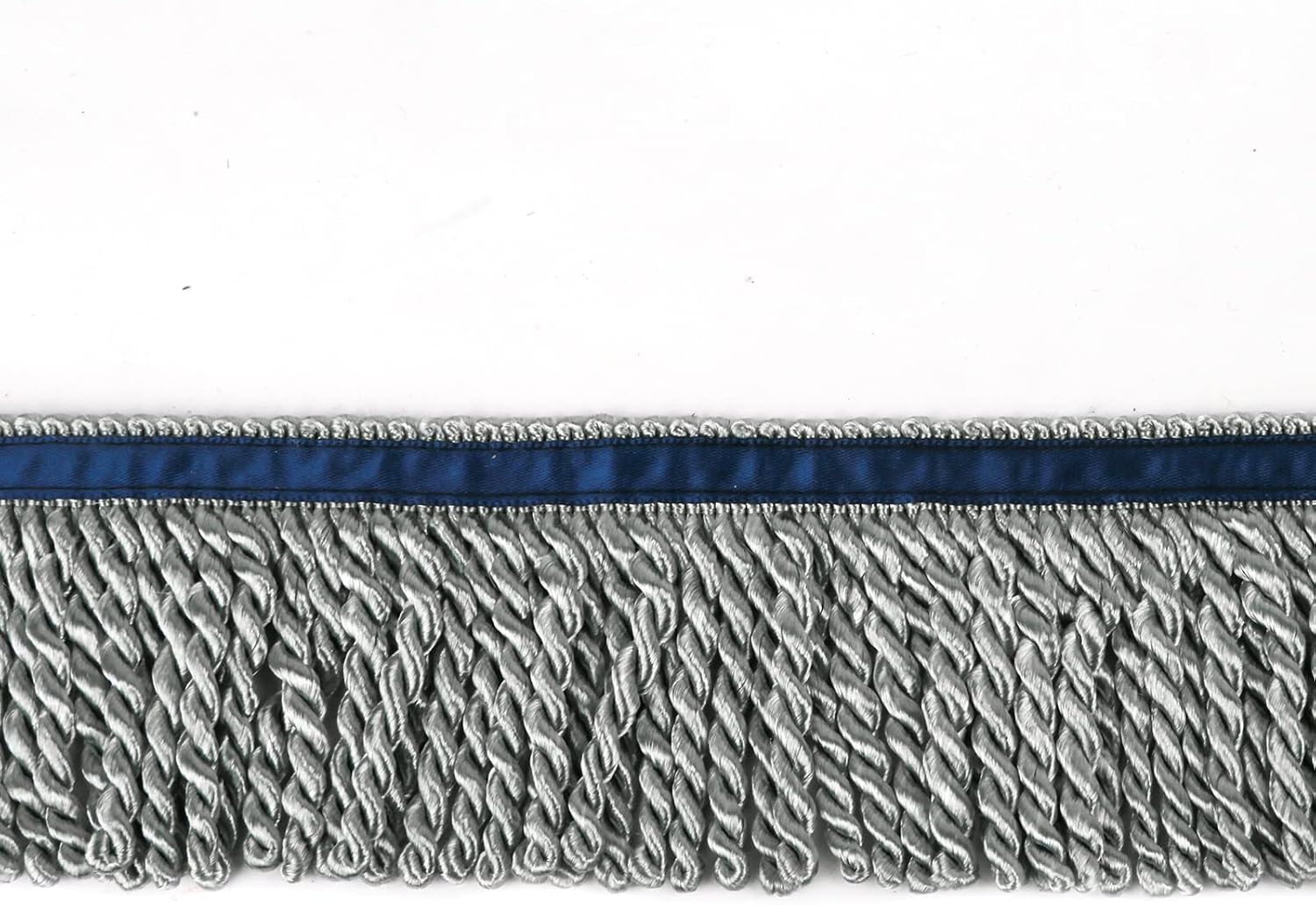 Bullion Fringe Trim and Embellishments 5/10 Yard X 2.5 Inches Fabric Trims Sewing DIY Decoration for Clothes Gold Hebrew Fringes with Blue Ribbon