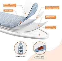 Vista 5 de KINGBOARD Wall Mounted Ironing Board with Iron Holder, Compact Ironing Board for Small Spaces, Foldable Iron Stand Heat Resistant Cover, 36" X 12