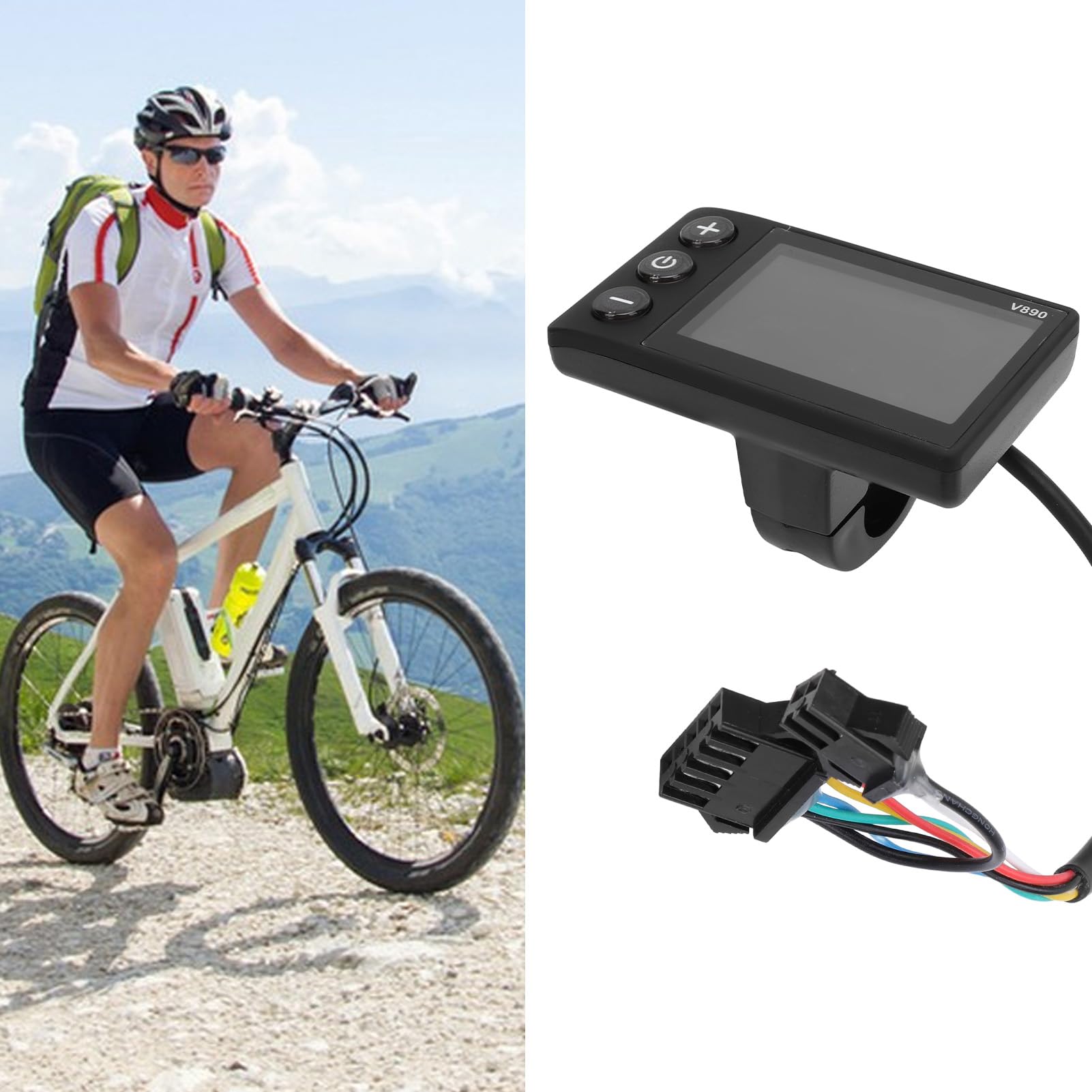 Display LCD per bici elettrica 5P e 2P Universale Misura 24V 36V 48V 60V Display LCD Misuratore V890 Schermo a colori