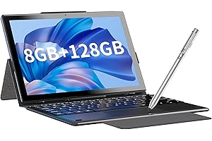 Upgraded 2 in 1 Android 12 Tablet BYYBUO 10.1 Inch with Keyboard