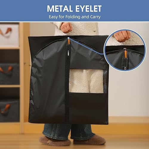 Miniatura 3 de Perber Bolsas colgantes transparentes para ropa (juego de 12) bolsas ligeras a prueba de polvo con cremallera completa para almacenamiento en el