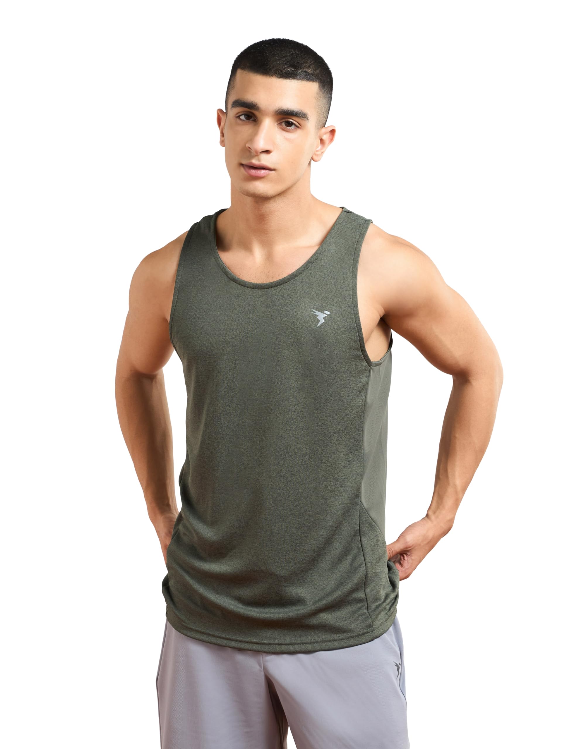 technosport Men's Self Design Slim Fit Sleeveless Vest for Gym, Workout & Sports with Antimicrobial Properties-picture-24