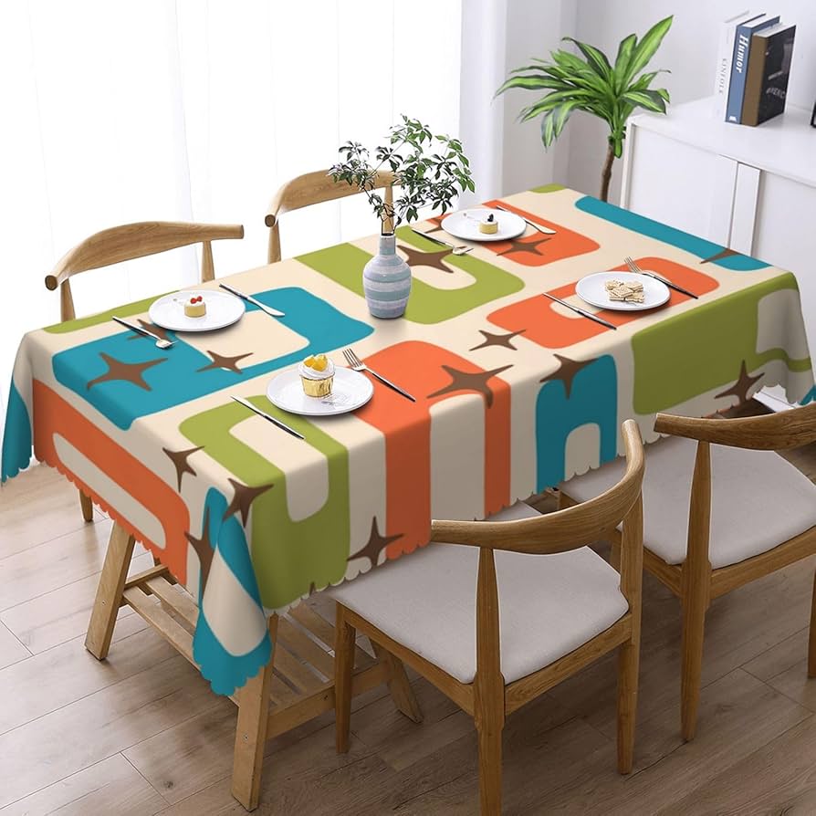 Amazon｜テーブルクロス ミッド センチュリー モダンパターン 撥