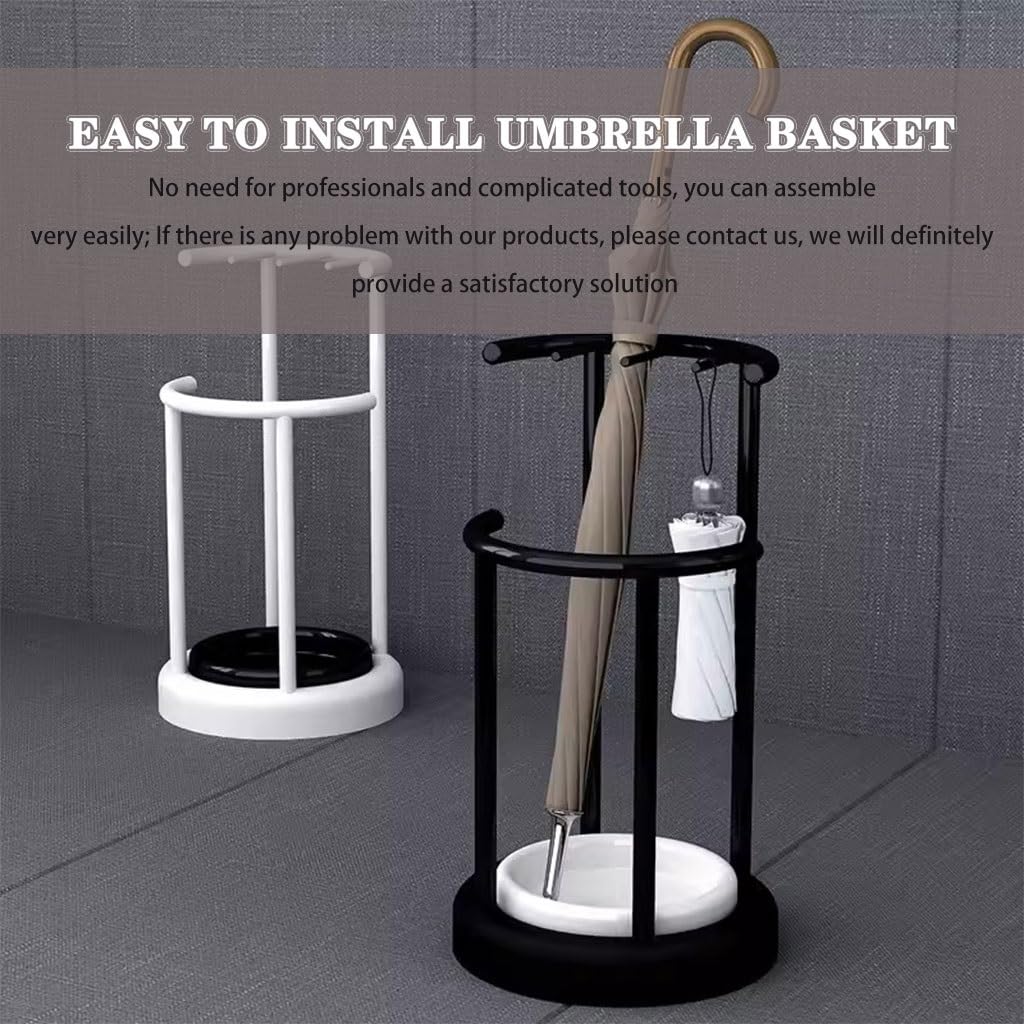 Portaombrelli Portaombrelli Moderno Per Ufficio, Semplice Manufatto Di Stoccaggio Dell'ombrello, Robusto Porta Ombrelli In Metallo, Con Vassoio Dell'acqua Rimovibile ( Color : Black , S : 30*30*57cm )