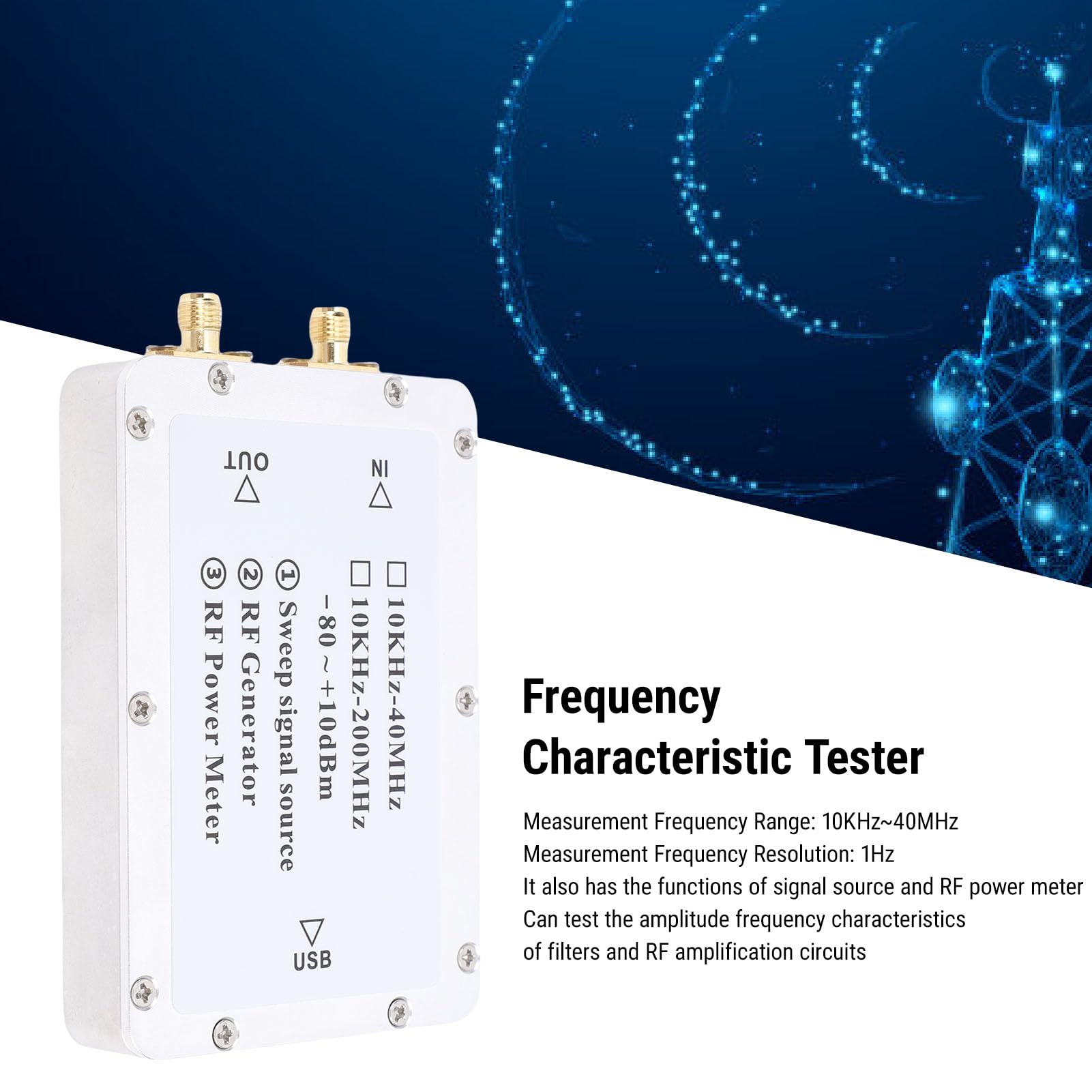 Fafeicy Generador de Señal de Barrido Medidor de Potencia RF de 10 KHz-40 MHz Fuente de Barrido de Frecuencia DDS con USB para Radioaficionados y Pruebas de Circuitos