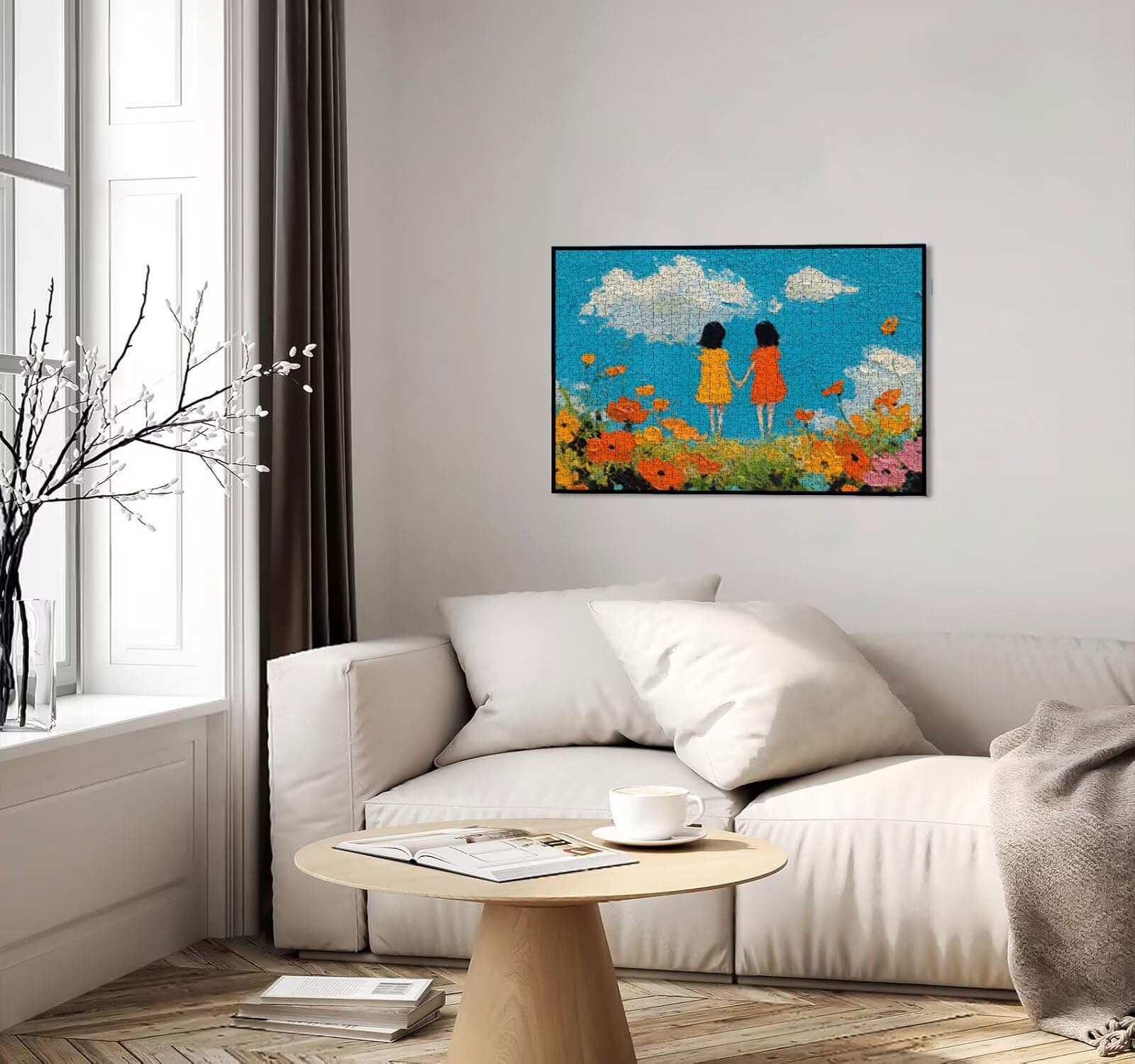 Puzzle 1000 sztuk, Dziewczyna Ogród 3D Puzzle dla dorosłych Wyzwanie, Artystyczne Puzzle Edukacja, Zabawne i stymulujące dekoracyjne puzzle dla rodziny, jako prezent i dekoracja ścian R6KH-675