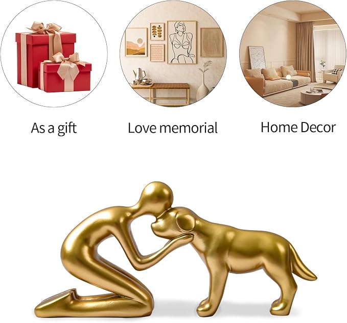 Escultura de perro decorativa linda y estatua para el hogar miniatura 5