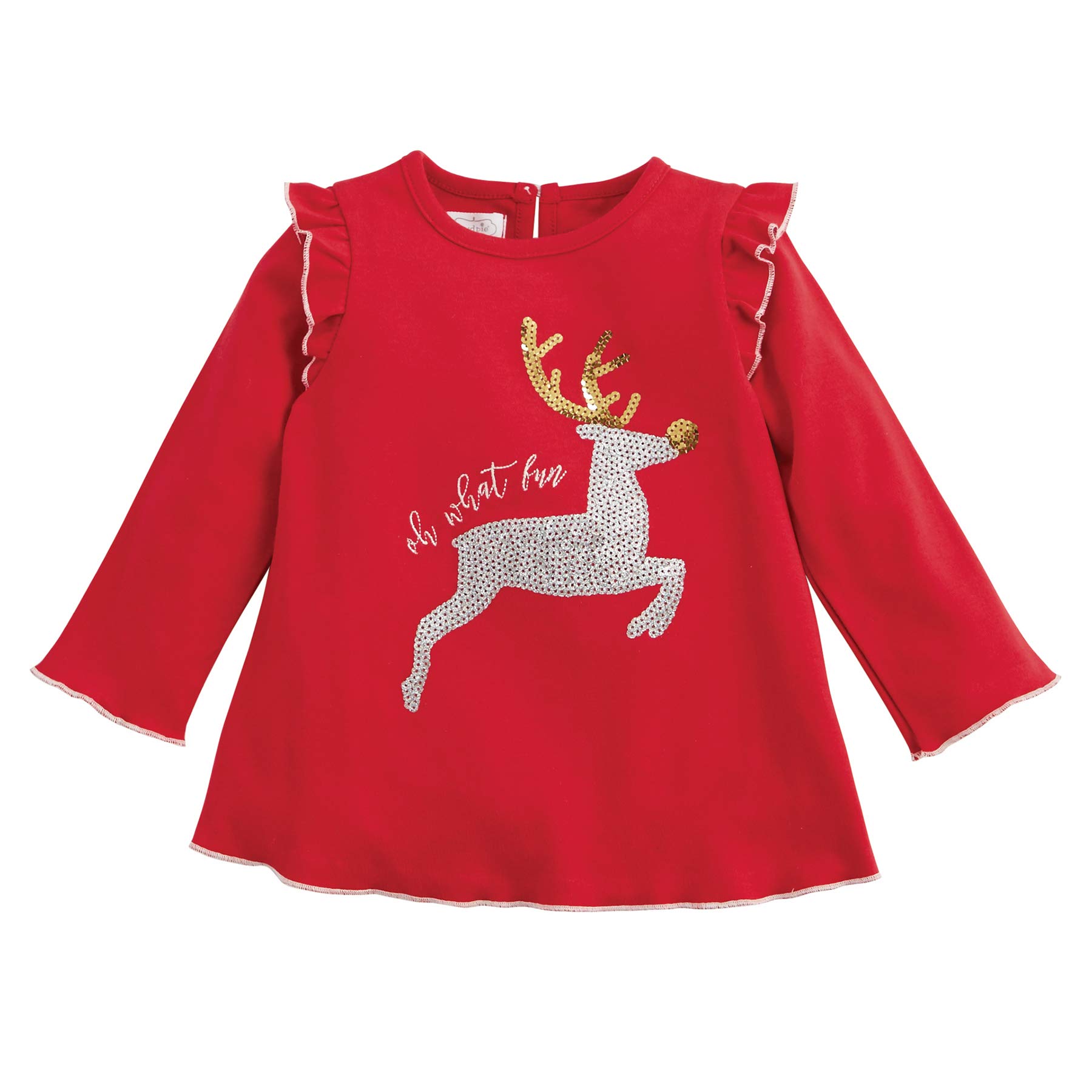 Mud Pie Baby Mädchen Rentier Dazzle Tunika, Größe M, Rot, 24 bis 3 Jahre
