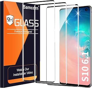 Ars hek 3 Pack Galaxy S10 Screen Protector, 9H Tempered Glass, Ultrasonic Fingerprint Support, 3D Curved,HD Clear Scratch Resistant for Samsung S10 Glass Screen Protector