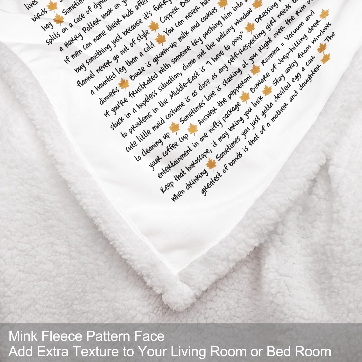 Sherpa-Fleece Überwurfdecke Für Couch – Kuschelig Warm, Beidseitig Weich, 127x152 Cm, Mit Gilmore Girls Zitat