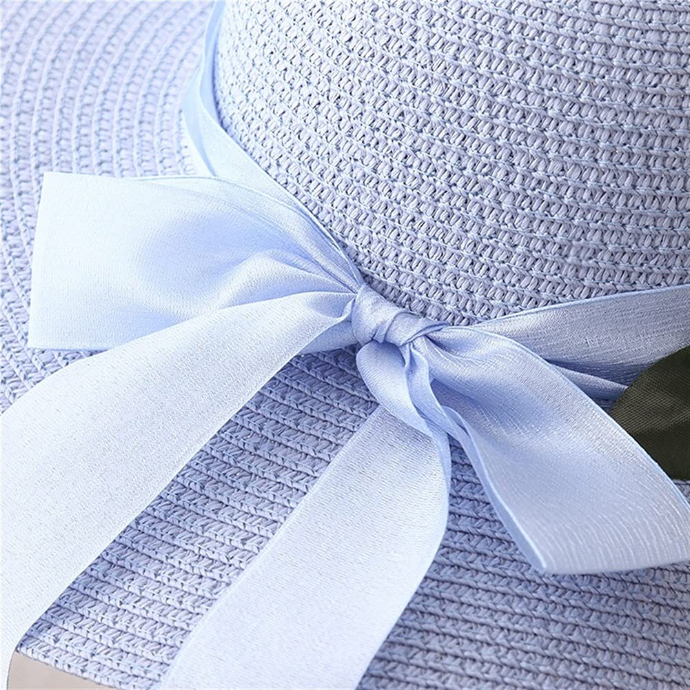 Sombreros de Sol de Moda Sombreros de ala Ancha de Paja de protección Sombreros de Sol de Verano para Mujeres con Sombreros de Playa de Ocio (Color : B, Size : Mcode) (E Mcode)