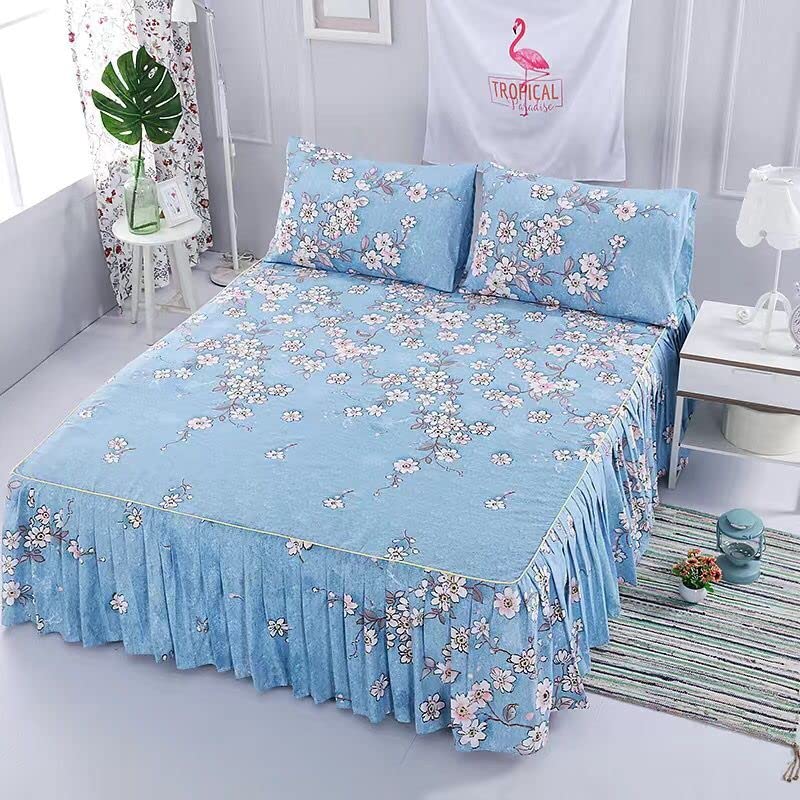 Drap plat fleur drap de lit TIVAS chaud pour literie de maison 3 pièces - 4