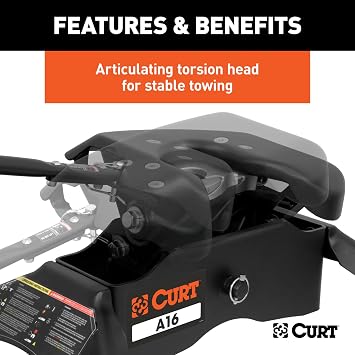CURT 16120 A16 5th Wheel Hitch, 16,000 lbs.