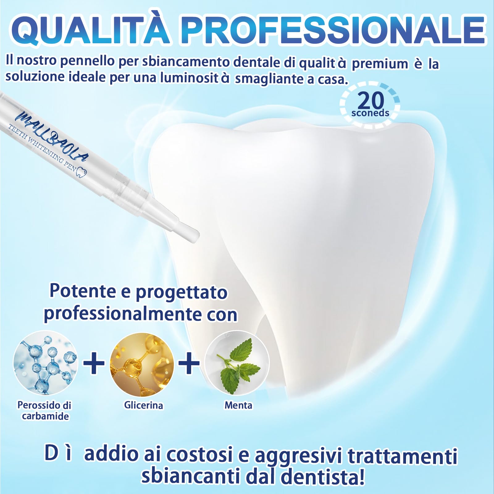 Penna sbiancante per denti (4 penne), gel sbiancante dentale professionale, set di penne sbiancanti per denti bianchi e brillanti, sbiancanti denti istantanei che eliminano le macchie