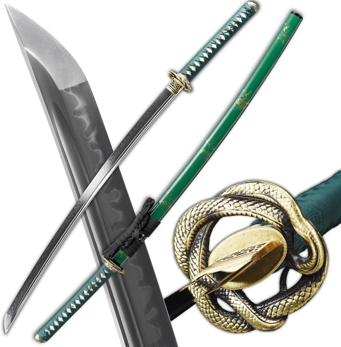 Katana Sword Clay Tempered T10 Steel Real Hamon Full Tang Handmade Samurai Sword Razor Sharp