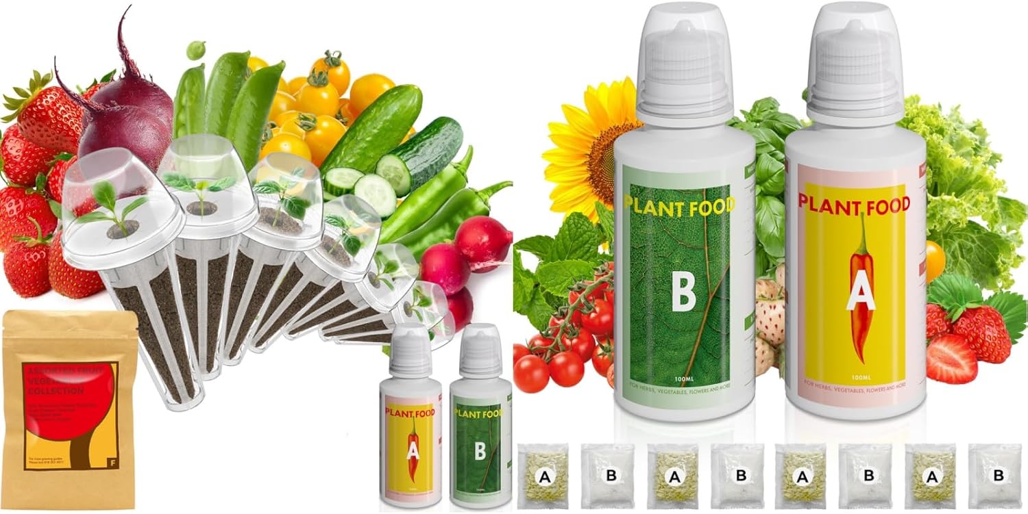 inbloom 7 Pods Fruit Seed Pod Kit Compatible with AeroGarden and Hydroponic Plant Food 1000 ml