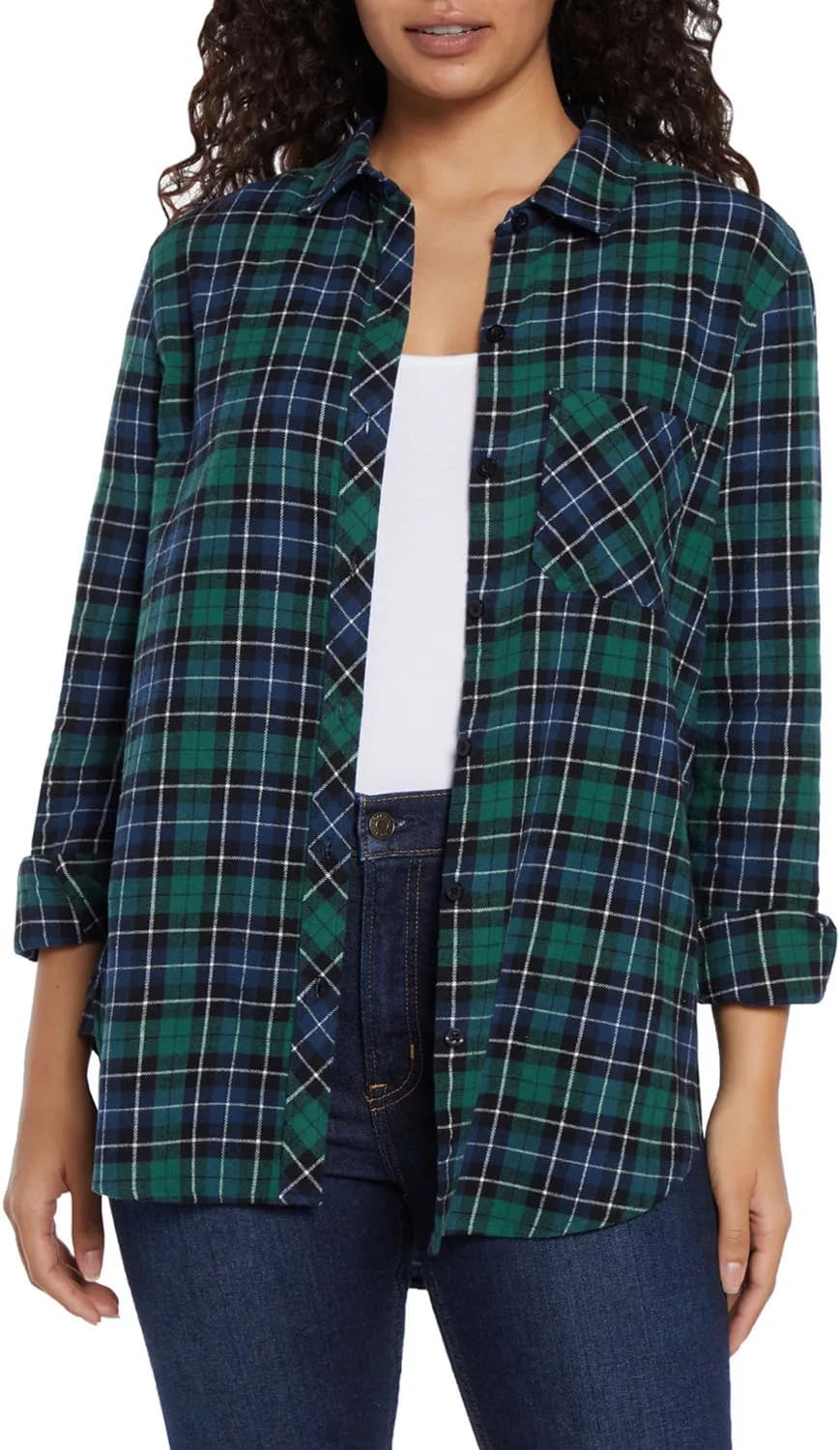 GAP Fall Outfits Women Fashion Cotton Plaid Flannel Button Up Long Sleeve Shirts Collared 2024 Casual Work Tops