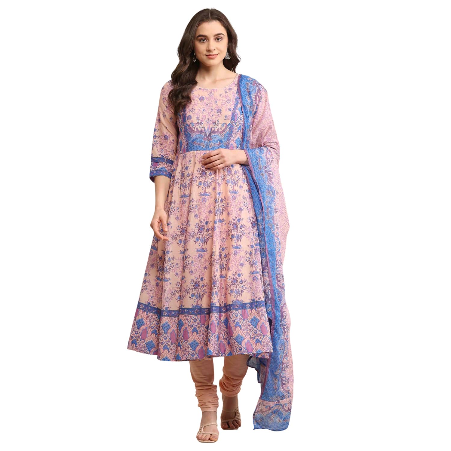 biba Women Cotton Anarkali Printed Suit Set-picture-49