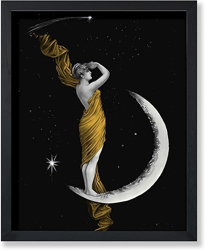 Miniatura 27 de Poster Master Vintage Alcanzando la Luna Póster - Impresión Retro de Luna Creciente - Arte Celestial de Pared - Regalo para Hombres y Mujeres -