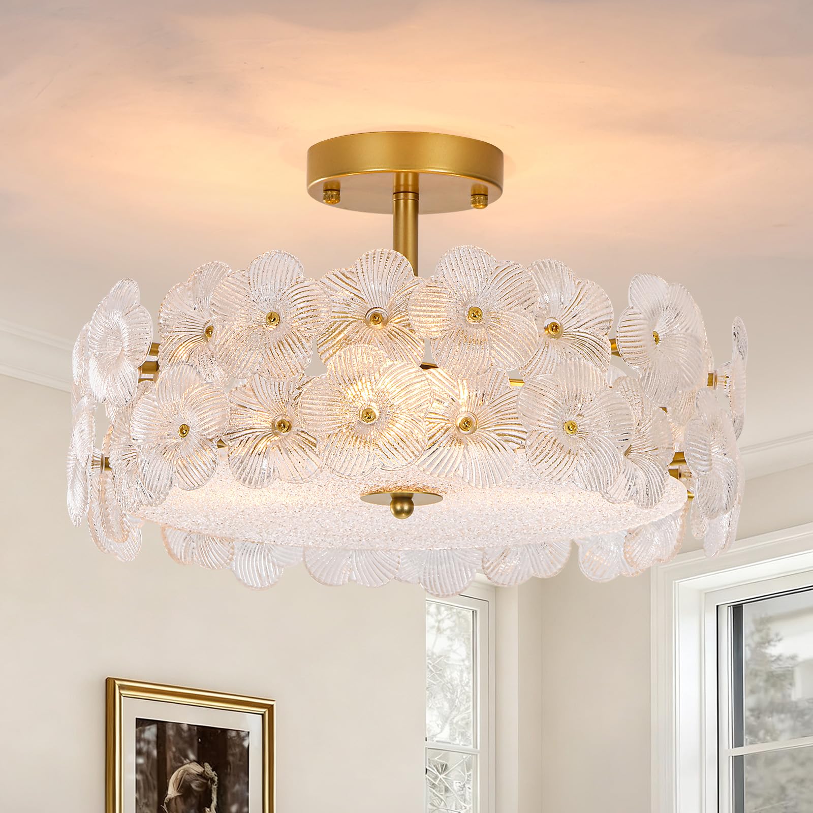 Photo 1 of Qcazegy 3-Light Semi Flush Mount Ceiling Light