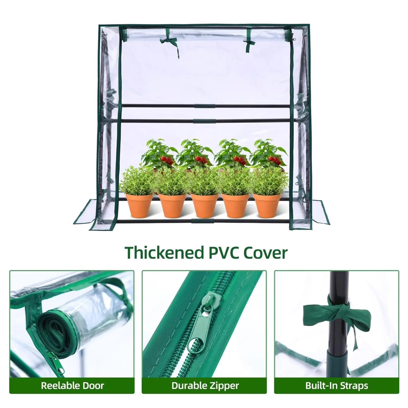 Invernaderos Jardín Mini invernadero for interior y exterior, invernadero portátil de mesa con almohadilla impermeable for cultivo de plantas pequeñas Invernadero de Jardín(36 x 36 x 58.5 inch)