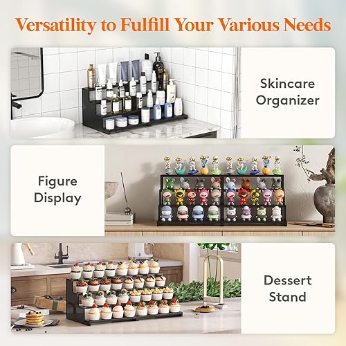 Miniatura 38 de Lifewit Organizador de perfumes de 4 niveles para mujer, elevador de exhibición de plástico, montaje sin herramientas, estante de cosméticos