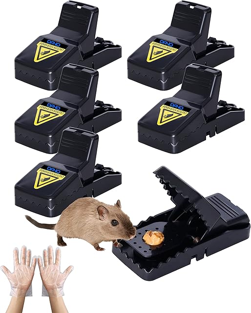 DANIQ Mouse Trap, 6 Pack Reusable Heavy Duty Mouse Traps for Indoors and Outdoors That Work Instantly, Kills Mouse, Fast, Effective and Extremely Sensitive Rodent Catcher.