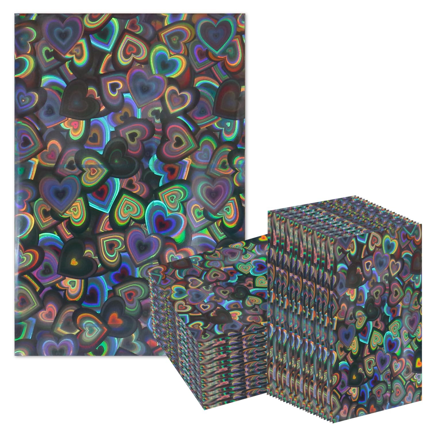 Amazon.co.jp: カードスリーブ ホログラム ハート 柄 【ブラック