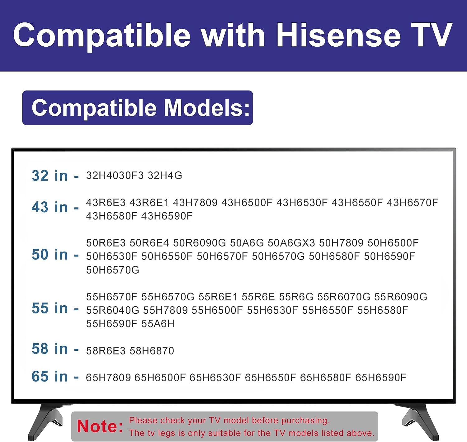Compatible Hisense TV models list