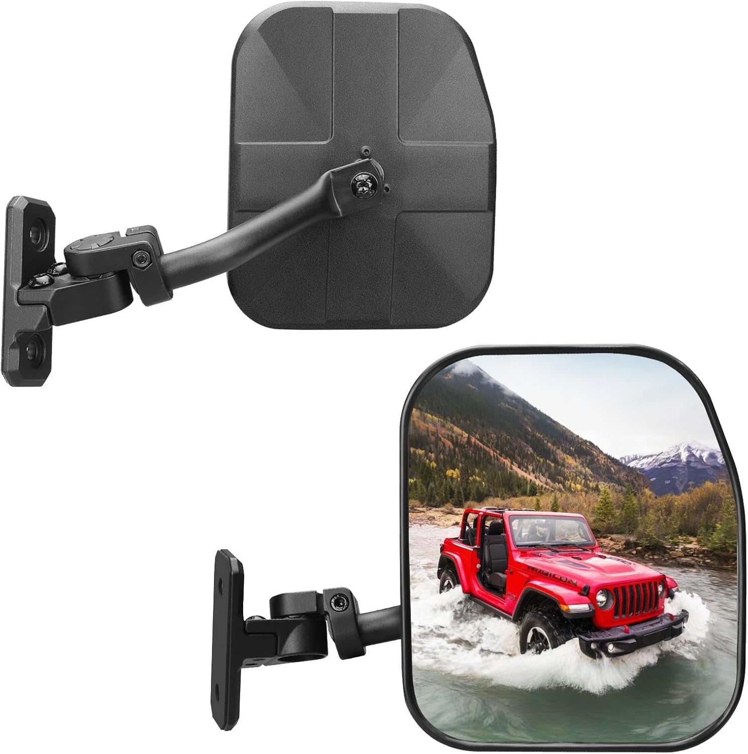 Wrangler Mirrors Doors Off Compatible with Wrangler JK TJ & Unlimited 1997-2018,Wrangler Mirrors Can be Folded and Reset When Encountering Obstacles,The HD Large Field of View is Anti-shaking