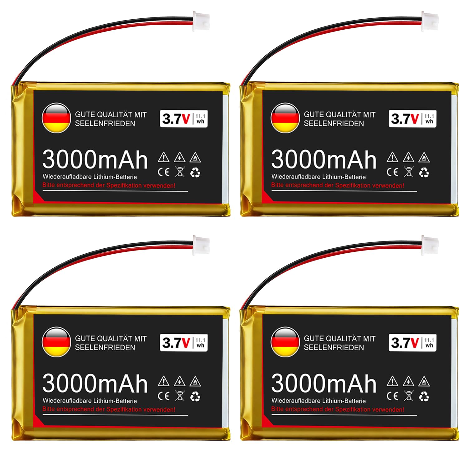 Batterie Lithium 3,7 V 3000 mAh, 1 S, 1 C, avec Carte de Protection et connecteur Micro JST 1.25, pour Carte de développement Arduino Node MCU ESP32