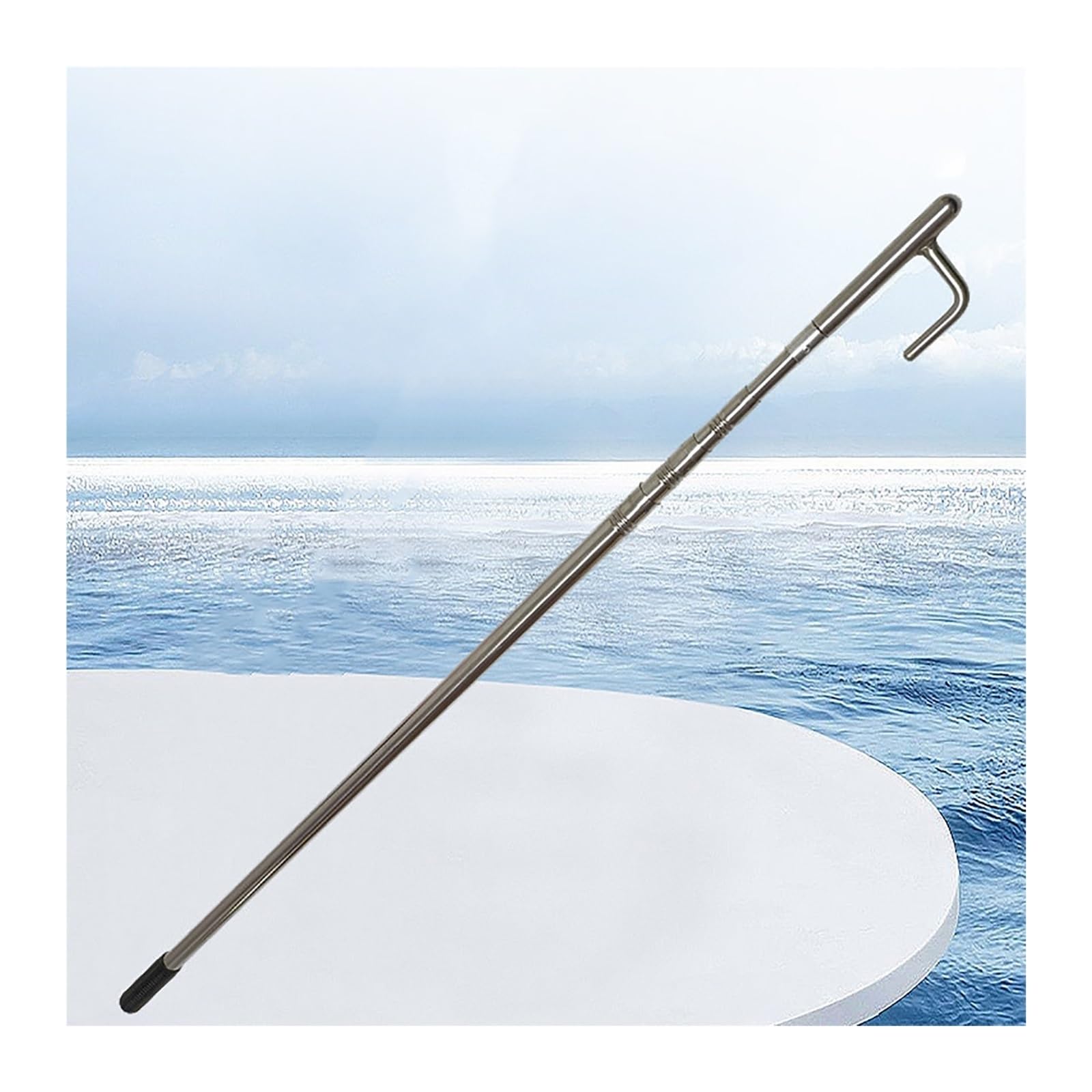 DJPHOFS Boat Hooks for Docking Telescoping Floating, Reinforced Stainless Steel Extendable Pole with Hook, Adjustable Dock Defender Boat Docking Sticks(L5m/16.4ft)