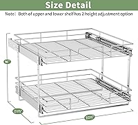 Vista 3 de ROOMTEC Organizador de armario extraíble (22½ pulgadas de ancho x 21.5 pulgadas de profundidad), 2 niveles de almacenamiento extraíble para cajón