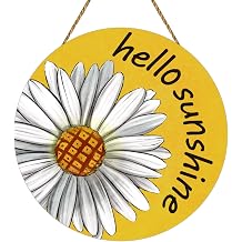 Summer Decorations for Home Daisy Summer Door Decor Hello Sunshine Door Sign Daisy Wreaths for Front Door Wooden Front Door Hanger Hanging Sign for Office Porch Wall Indoor Home Decor