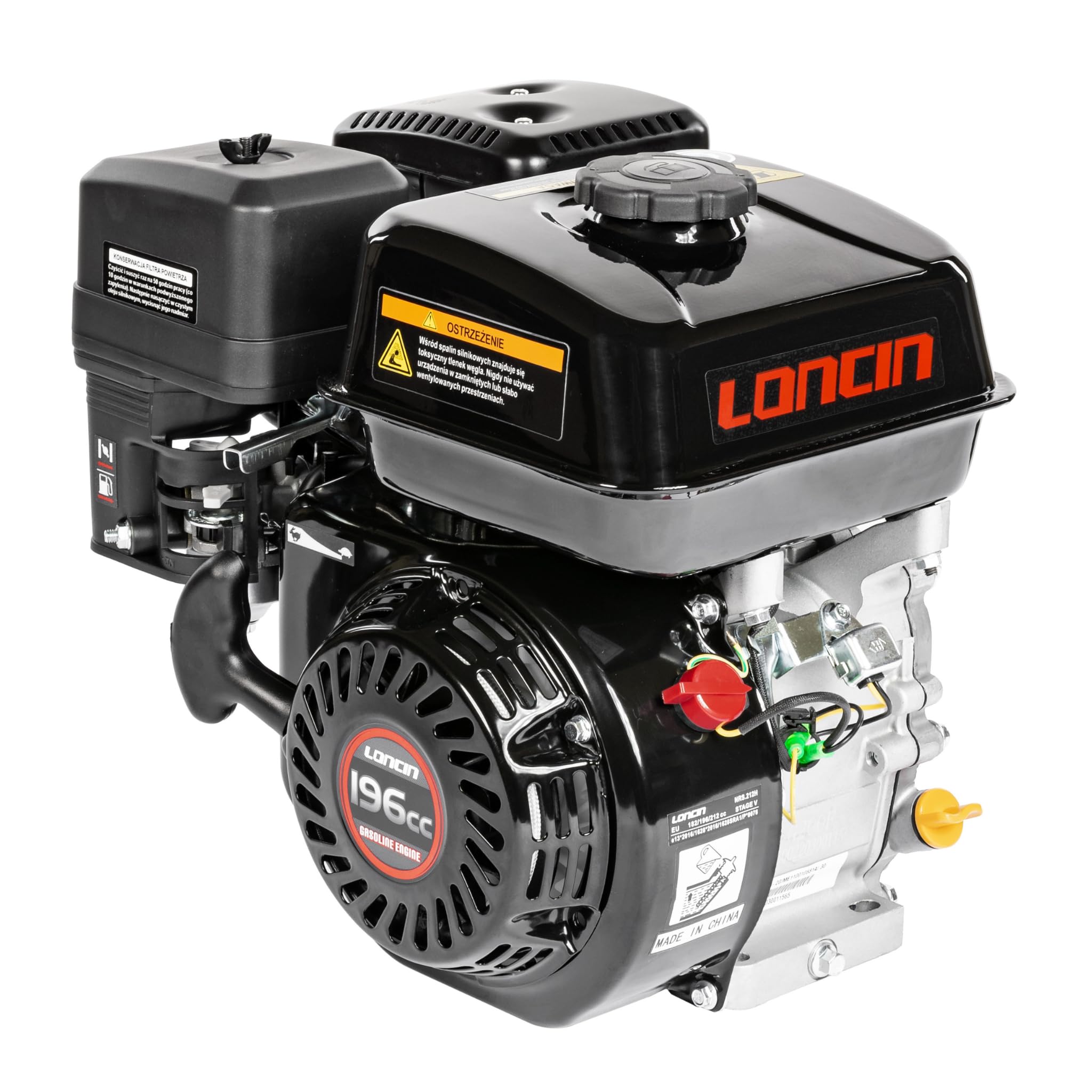 Hochleistungsmotor Loncin G200F-R-S 6,5 PS mit waagerechtem R-Wellenantrieb 19 mm, Gusseisenbuchse, Euro 5 – Ideal für Rüttelplatten, Betonverdichter, Generatoren und Gartengeräte