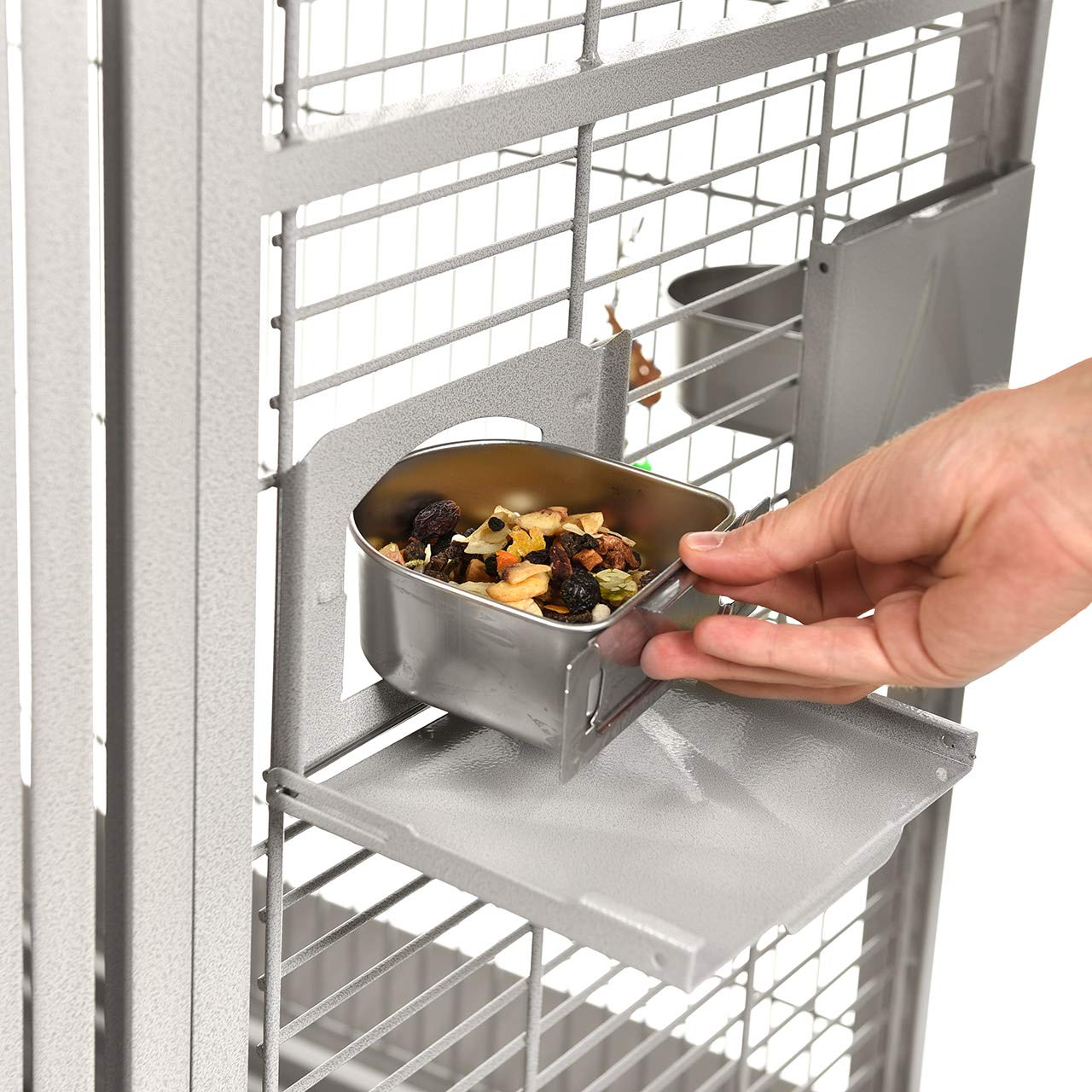 Montana Cages | Eckkäfig Denver - Eckvoliere XXL in hellgrau | Papageienkäfig, Papageienvoliere