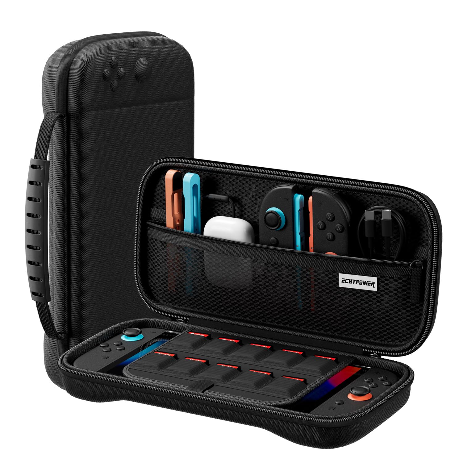 ECHTPower Nintendo Switch 2 Carrying Case EVA Hard Shell 12 Game Card Slots