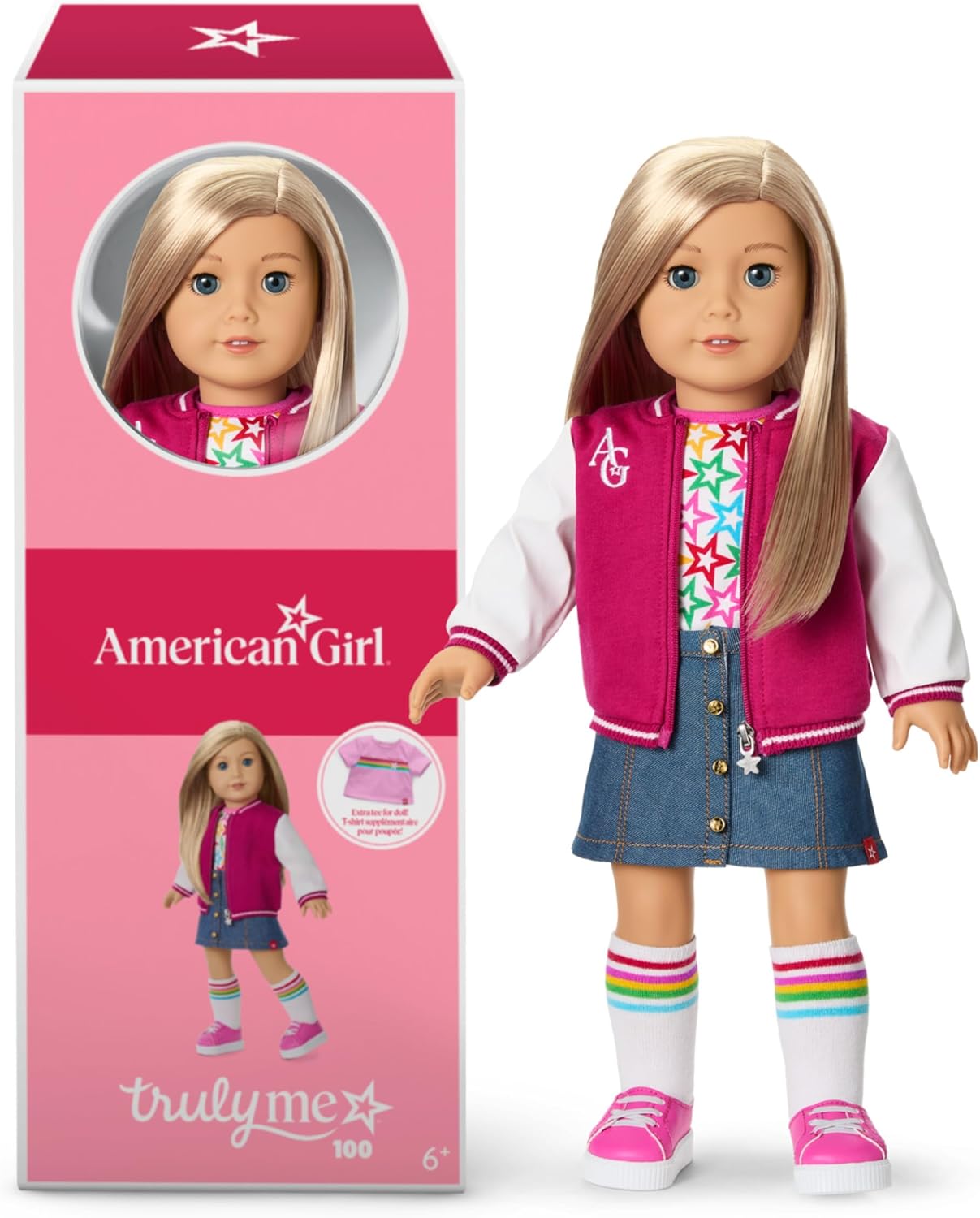 American Girl, Truly Me 18-inch Doll #100 with Dark-Blue Eyes, Straight Blonde Hair, Light-to-Medium Skin, for Ages 6+