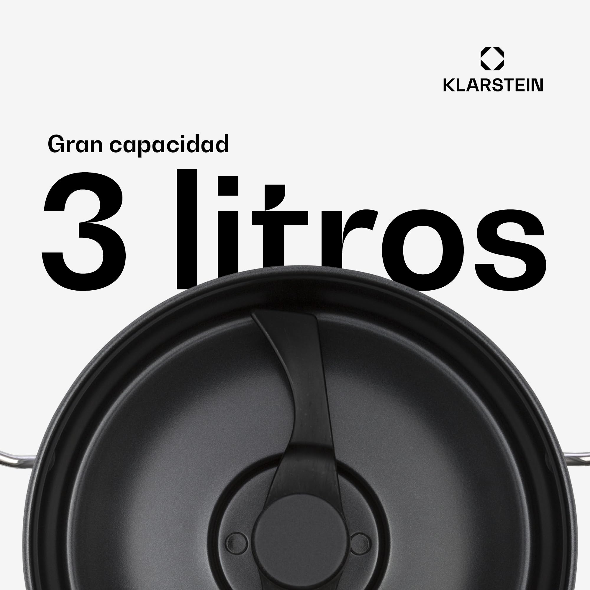 Klarstein Jam Session Olla para mermelada y gelatina, 1000W, 2 programas autimáticos, tiempo de cocción programable, mezcladora automática, interior recubierto, apto para lavavajillas, de 3 Litros