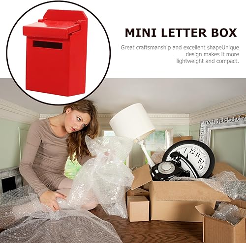 Miniatura 9 de Zerodeko Buzón de madera para casa de muñecas, mini buzón de juguete a escala 112, buzón de correo en miniatura, adornos de buzón, modelo para