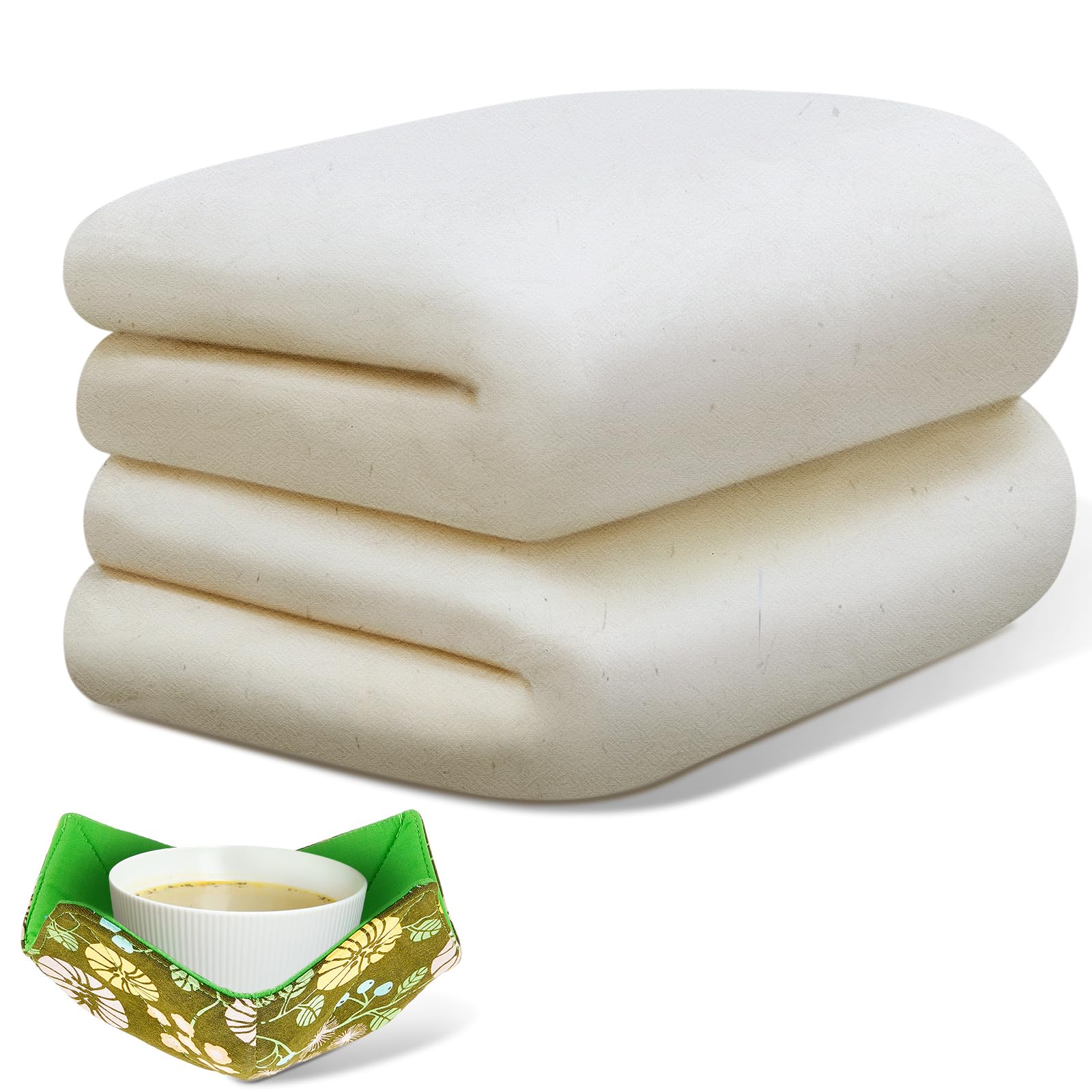 Windyun 2 Rolls Natural Cotton Batting Microwave Projects