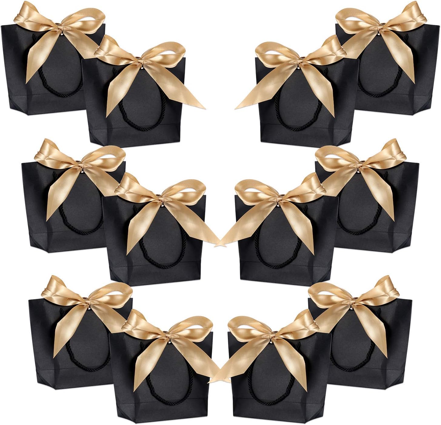 white gift bag with ribbon