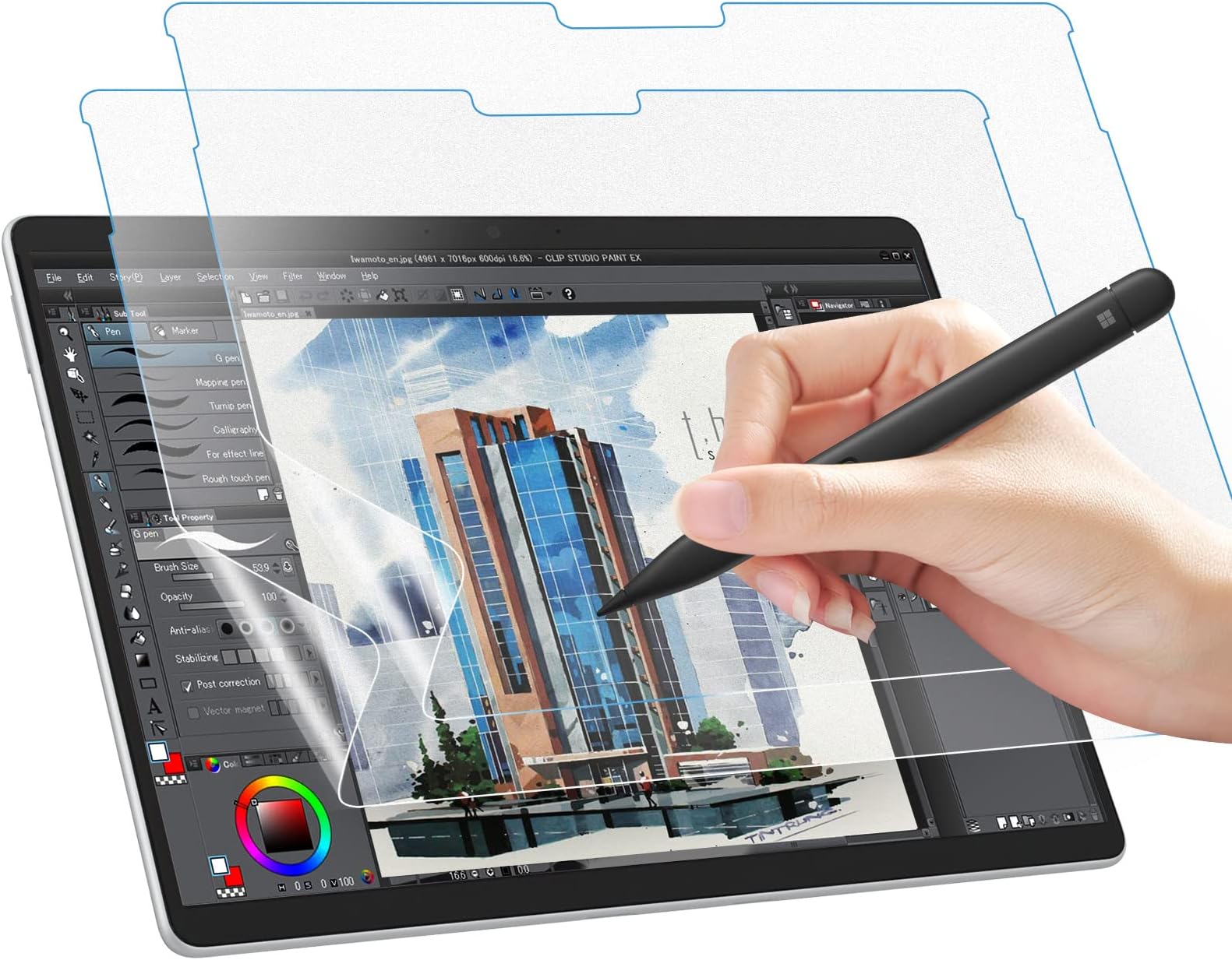 MoKo 2-Pack Paper Screen Protector for Microsoft Surface Pro 11 2024, Surface Pro 10 / Pro 9 / Pro 8 / Pro X - 13 Inch, Anti-Glare Anti Scratch Writable PET Film, Compatible with Surface Pen, Matte