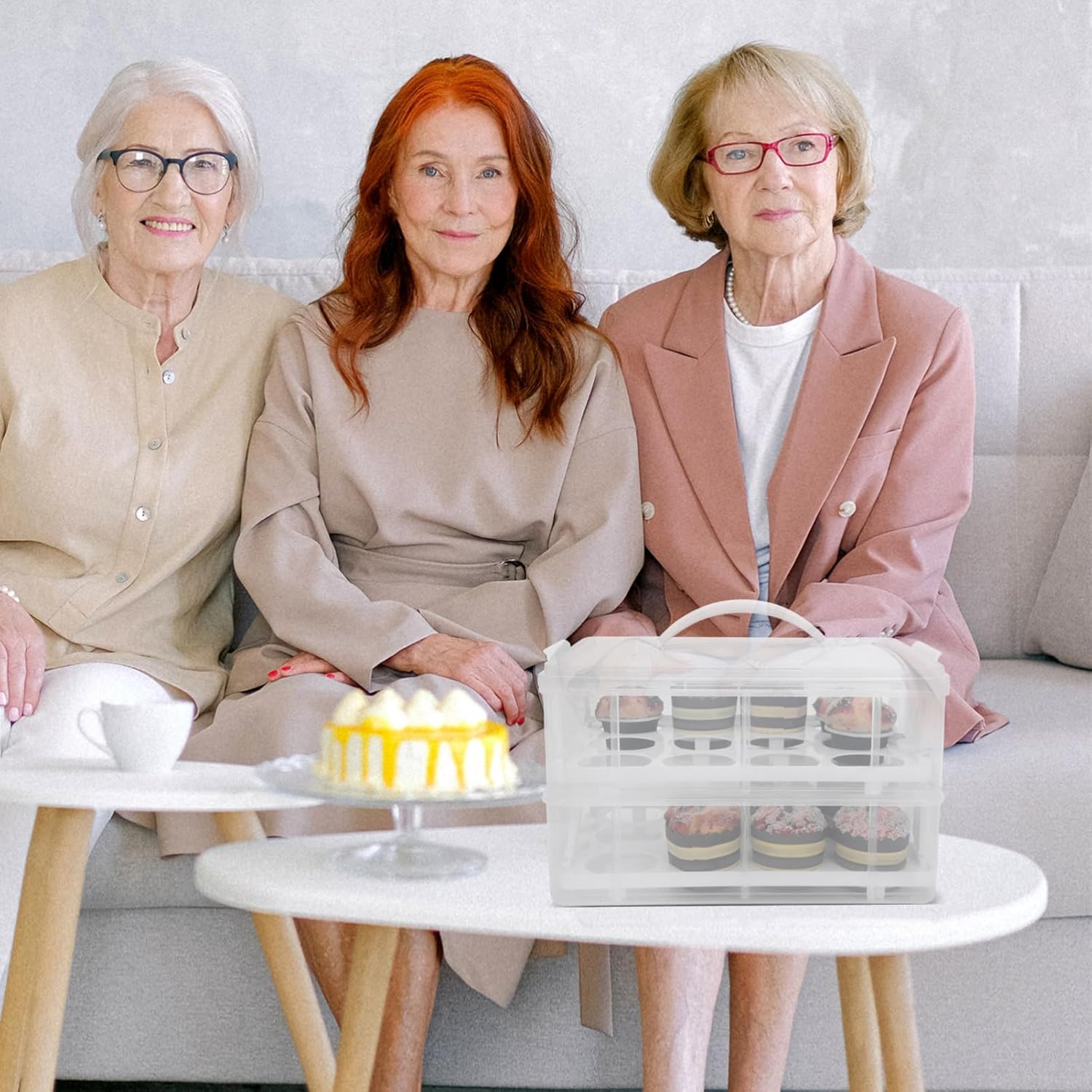 Mobestech 24pieces Baking Cake Box Holder Cake Carrier for Transporting Desserts and Pastries Reusable Two Design for Cupcakes for Birthdays and Special Occasions