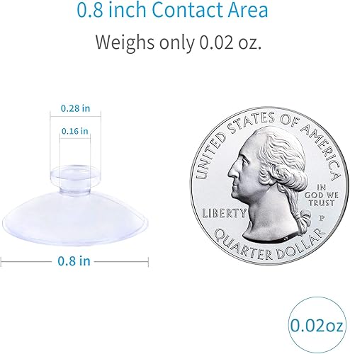 Miniatura 2 de Pawfly Paquete de 10 ventosas transparentes de plástico PVC de 0.8 pulgadas sin ganchos para decoración y organización del hogar