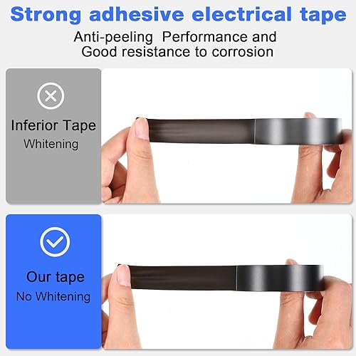 Miniatura 3 de Qilery Paquete de 60 cintas eléctricas impermeables de 34 pulgadas x 65 pies, cinta eléctrica y cinta de alambre para cualquier clima por debajo de