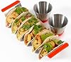 316 Stainless Steel Taco Holder Stand for 6 Tacos and 2 Sauce Cups, Premium Taco Rack with Silicone Handles, Taco Shell Holder, Stylish Rack Taco Tray, Oven & Dishwasher Safe, BPA free