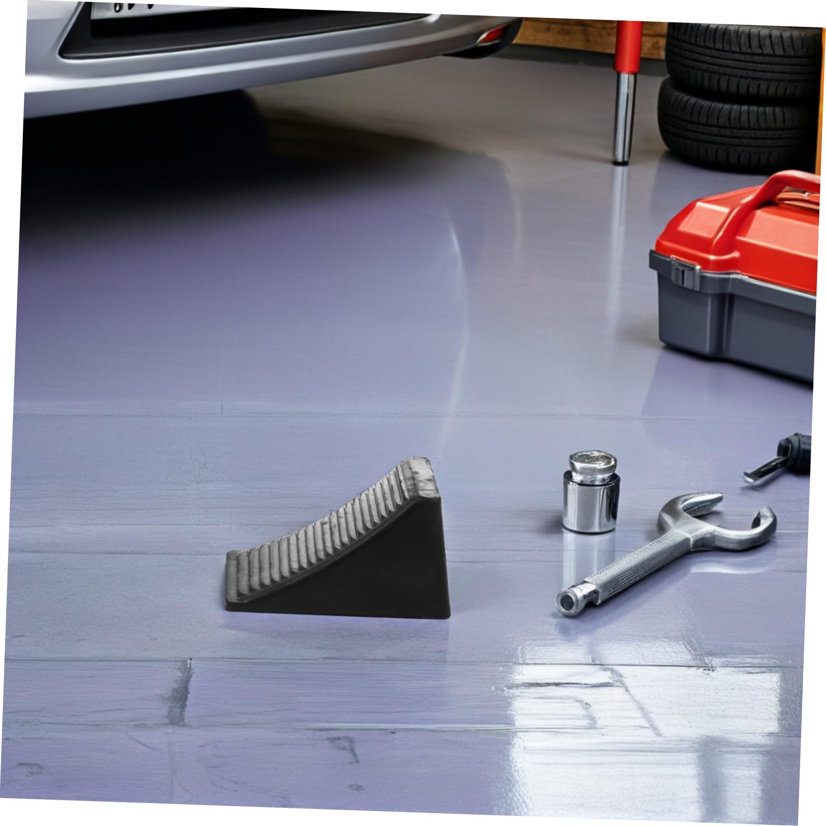 SOIMISS Gummi Reifenkeile Maximieren Grip für Anhänger und Wohnmobil 2 Stück und Sichern Fahrzeuge Portable Unterlegkeile Schwarz Zuverlässig im Offroad und Werkstatteinsatz