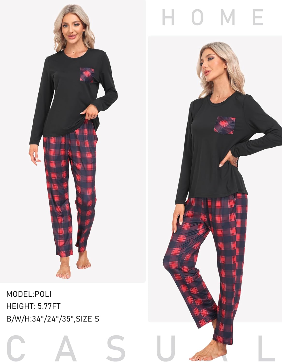 MoFiz Women's Pajamas Sets Long Sleeve Soft Sleepwear 2 Piece Pjs Lightweight Lounge Set - Image 6