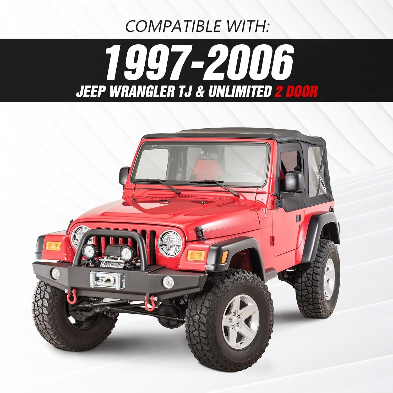 YZONA Wrangler TJ Front Grab Handle Kit Compatible with 1997-2006 Jeep Wrangler TJ & Unlimited Grip Grabar Black